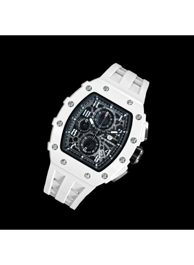 TSAR BOMBA ساعة يد رجالية بسوار سيليكون بعقارب - - Image 3