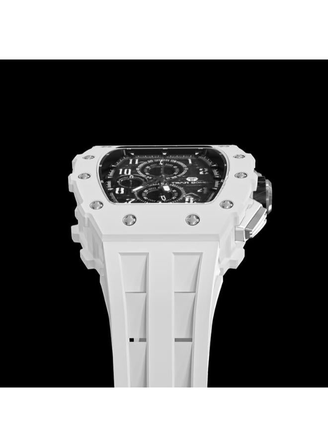 TSAR BOMBA ساعة يد رجالية بسوار سيليكون بعقارب - - Image 5