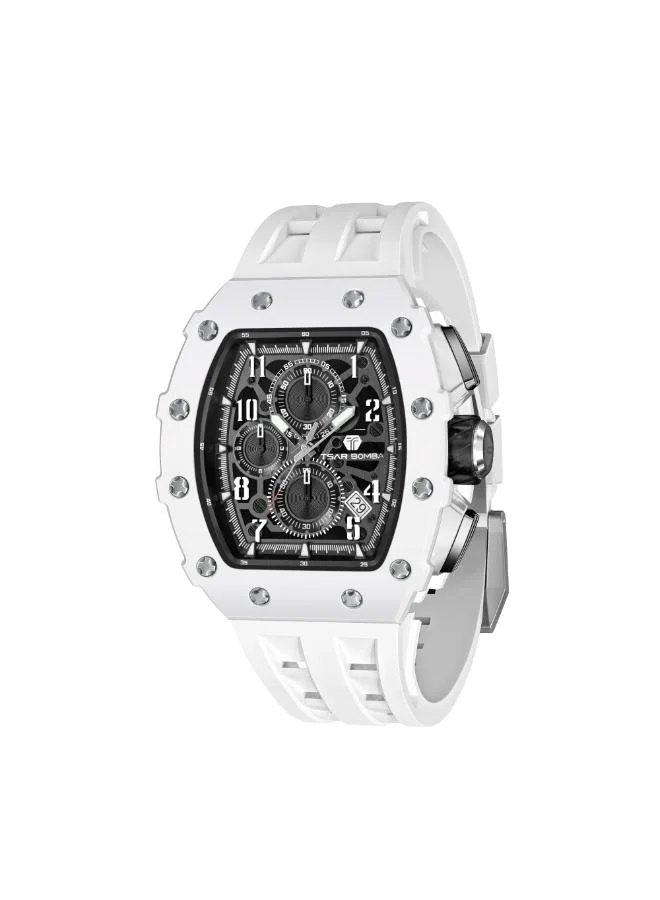 TSAR BOMBA Men's Silicone Analog Watch TB8204B-01 - 43.5*50.5 mm
