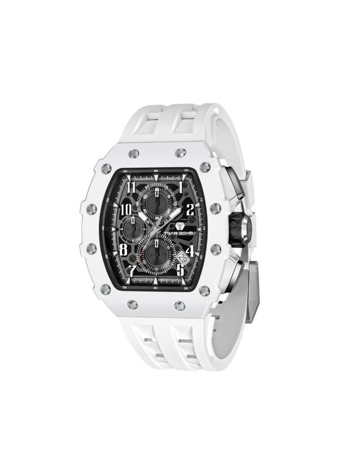 TSAR BOMBA ساعة يد رجالية بسوار سيليكون بعقارب - - Image 2
