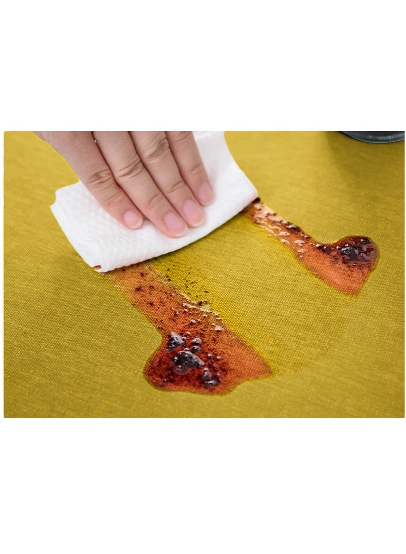 Anna 120*170cm Easy-Clean Waterproof Oil-Proof Faux Linen Fringe Tablecloth - Image 4