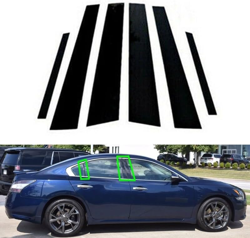 QASULER 6Pcs Car Pillar Trim Stickers for Nissan Maxima - Image 2