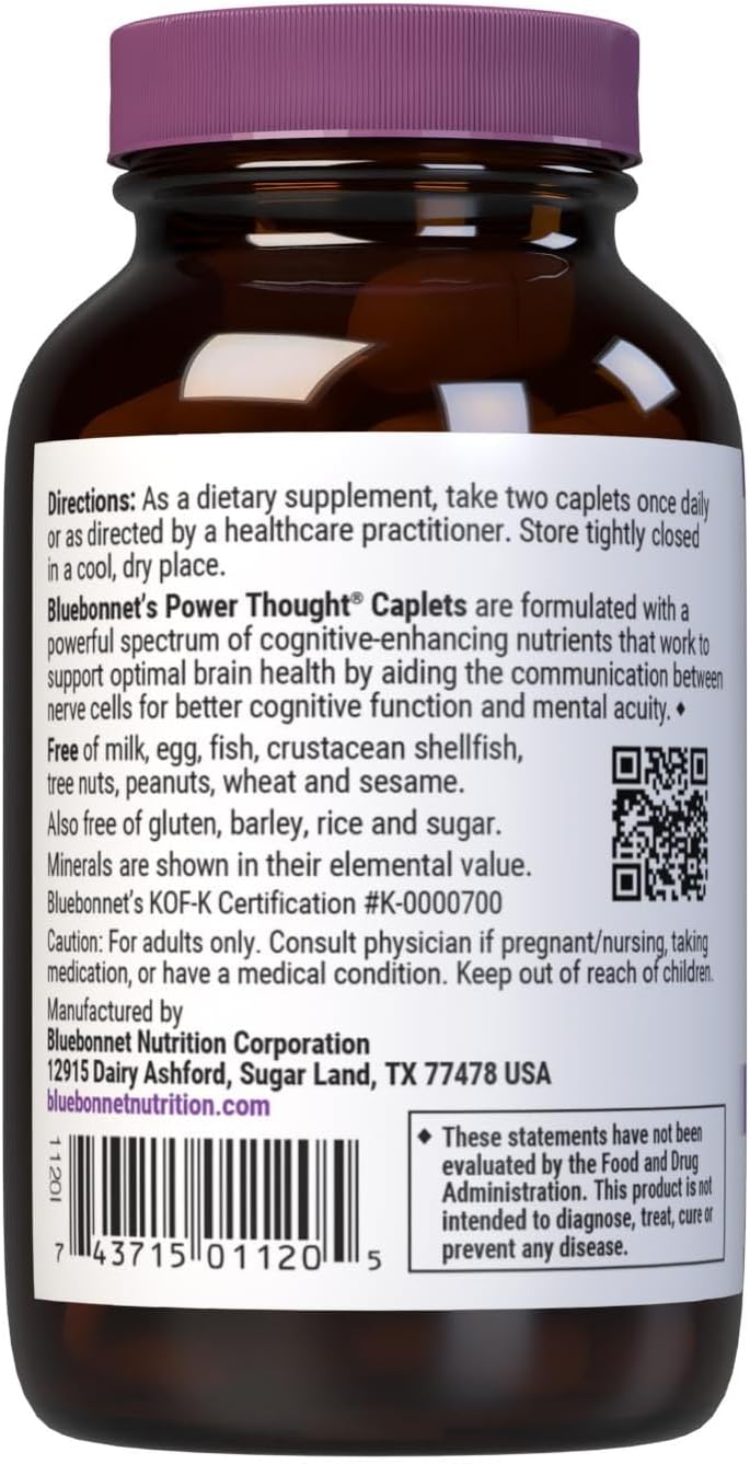 Bluebonnet Power Thought Caplets for Brain Health - 60 Count - Image 3