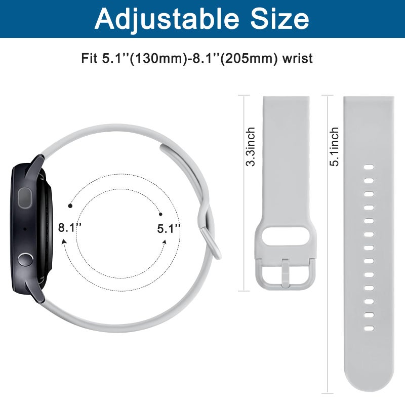 Tobfit 22mm Watch Bands Quick Release Watch Straps with Color Matched Metal Buckle, Soft Silicone Breathable Replacement Sport Watch Wristbands for Women Men - Image 5