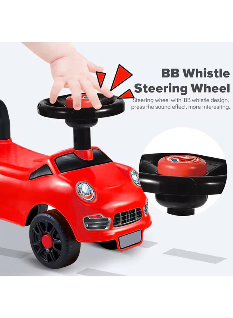 LB Kids Ride On Car with Steering Wheel Horn, Safety Backrest and Non-Slip Wheels - Image 3