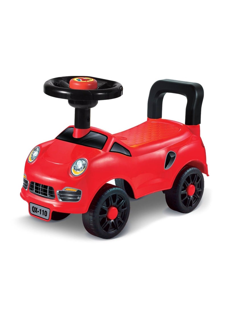 LB Kids Ride On Car with Steering Wheel Horn, Safety Backrest and Non-Slip Wheels - Image 1