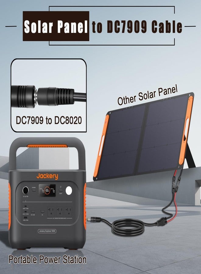 COMeap Solar Panel Adapter for Jackery, 6FT/1.8M Compatible with MC-4 to DC 8mm Extension Cable with DC7909 to DC8020/DC5525 Connector for GZ Yeti Jackery Bluetti Solar Generator Power Station 12AWG - Image 5