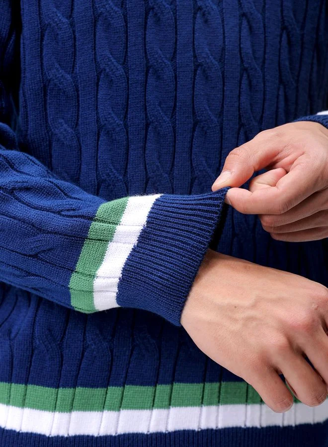 شركة المرآب الهندية Men Relaxed Fit Textured V-Neck Sweater