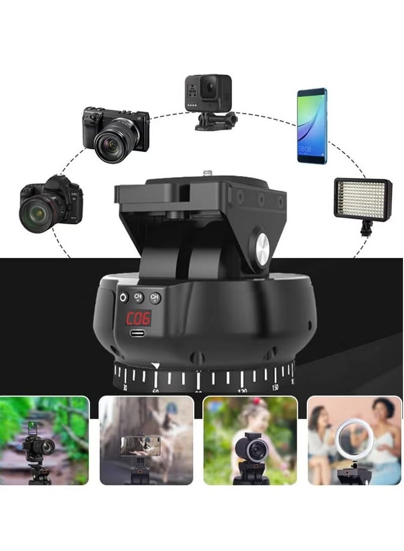 2.4G Electronic Camera Tripod Head, 360 Degree Rotation Portable Motorized Pan Tilt Head, Compact Motorized Panoramic Tripod Head With Wireless Remote Control, (Set 5)  - Image 4