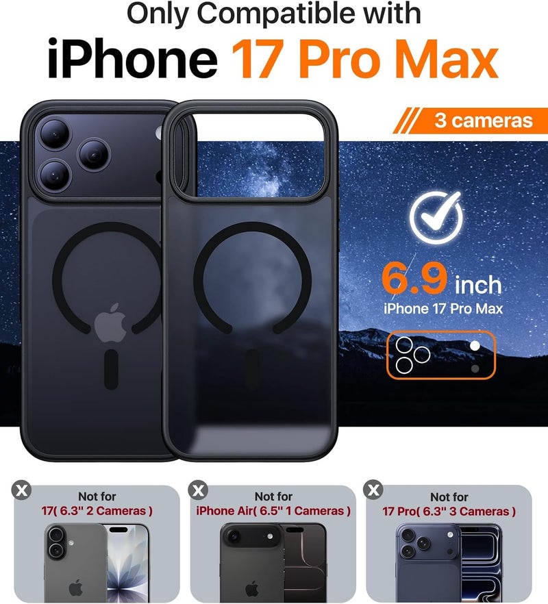 EGOTUDE Frosted Case for iPhone (iPhone 17 Pro Max) Black - Image 2