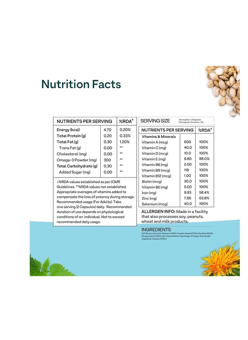 OZiva - Hair Vitamin For Better Hair Growth & Hair Fall Control Hair Vitamins + Biotin - Image 1