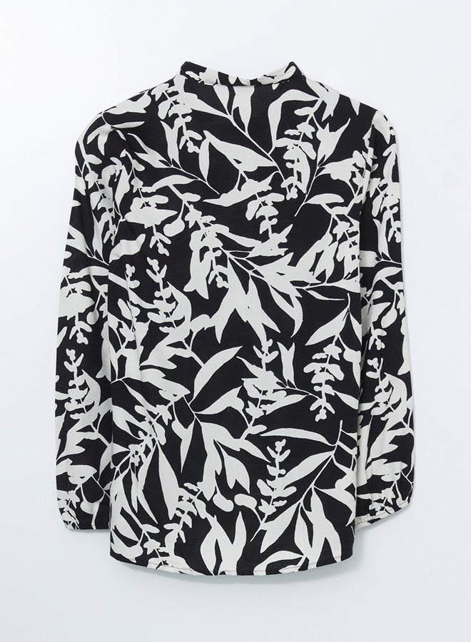 Tie Neck Floral Women's Blouse