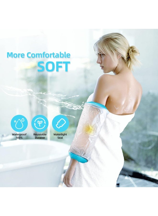 كيلا غطاء دش الخط، أغطية خط القسطرة المركزية المدخلة طرفيًا لأعلى الذراع، واقي خط القسطرة المركزية المدخلة طرفيًا المقاوم للماء والقابل لإعادة الاستخدام للعلاج الكيميائي، كوع الجرح المكسور للاستحمام - Image 5