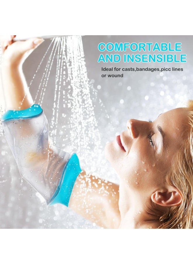 كيلا غطاء دش الخط، أغطية خط القسطرة المركزية المدخلة طرفيًا لأعلى الذراع، واقي خط القسطرة المركزية المدخلة طرفيًا المقاوم للماء والقابل لإعادة الاستخدام للعلاج الكيميائي، كوع الجرح المكسور للاستحمام - Image 2