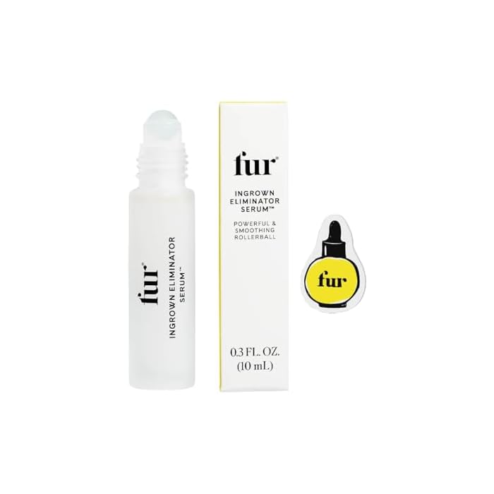 Fur Ingrown Eliminator Serum Rollerball Travel Size - Ingrown Hair Treatment Serum With AHAs and BHAs to Treat Ingrown Hairs and Bumps, Hydrates and Soothes Irritated Skin - 10 ml (Magnet Included)