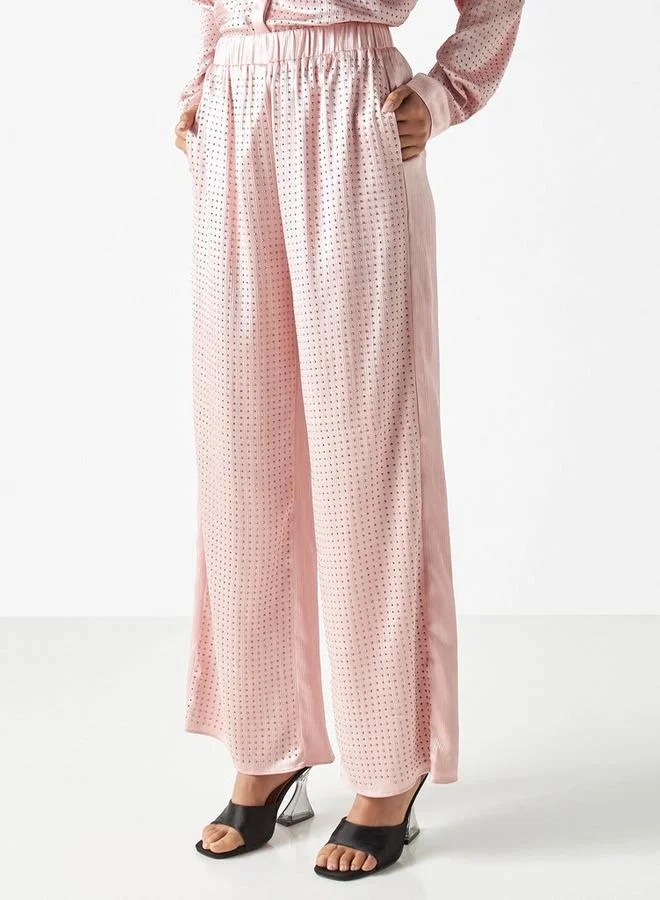 2Xtremz 2Xtremz Embellished Wide Leg Pants with Elasticised Waistband and Pockets