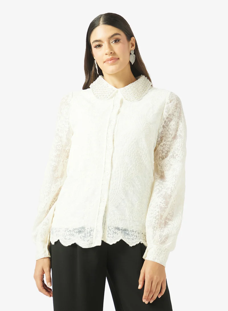 Ella Embellished Button Down Shirt