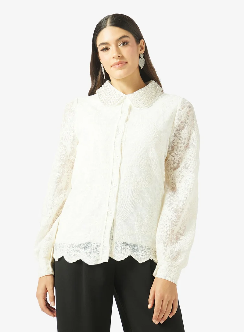 Ella Embellished Button Down Shirt