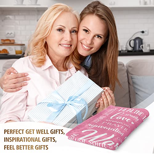 Afterprints بطانية الشفاء الدافئة من Afterprints - هدايا لسرطان الثدي للنساء، نتمنى لك الشفاء العاجل، رعاية السرطان، اشعر بتحسن، نفكر فيك، هدية تعزية لصديقة أو أخت، بطانيات مريحة ناعمة 50" x 60" - Image 2