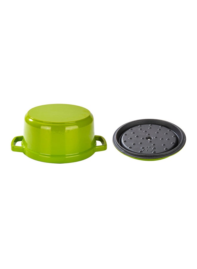 AL SANIDI Cast iron cooking pot, Cooking pot, Green, Size 20 Cm  - Image 4