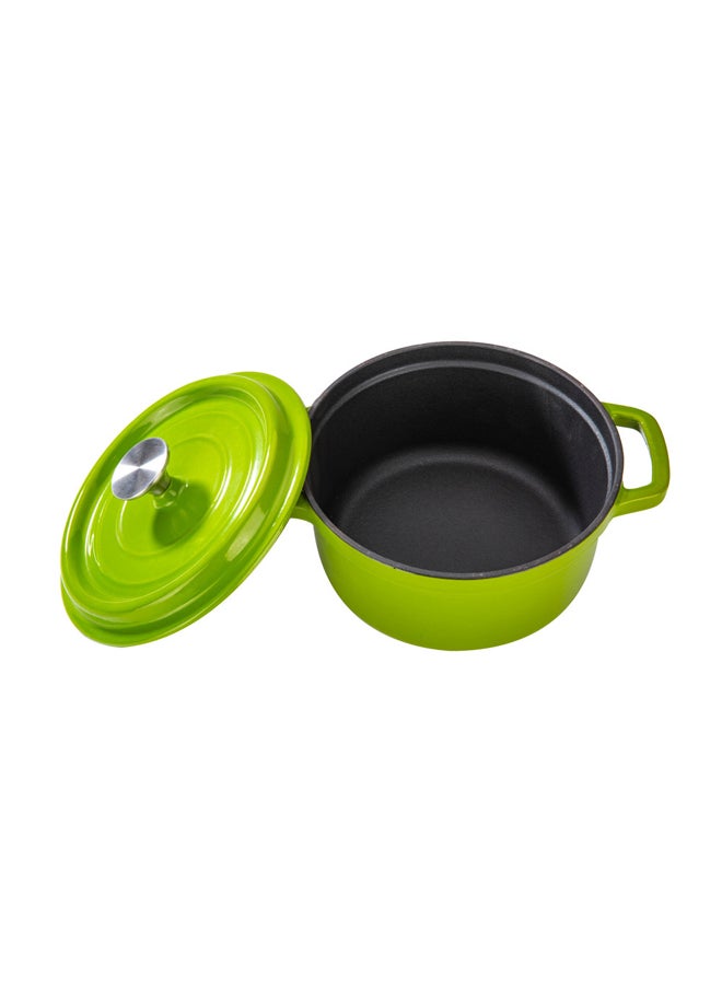 AL SANIDI Cast iron cooking pot, Cooking pot, Green, Size 20 Cm  - Image 2