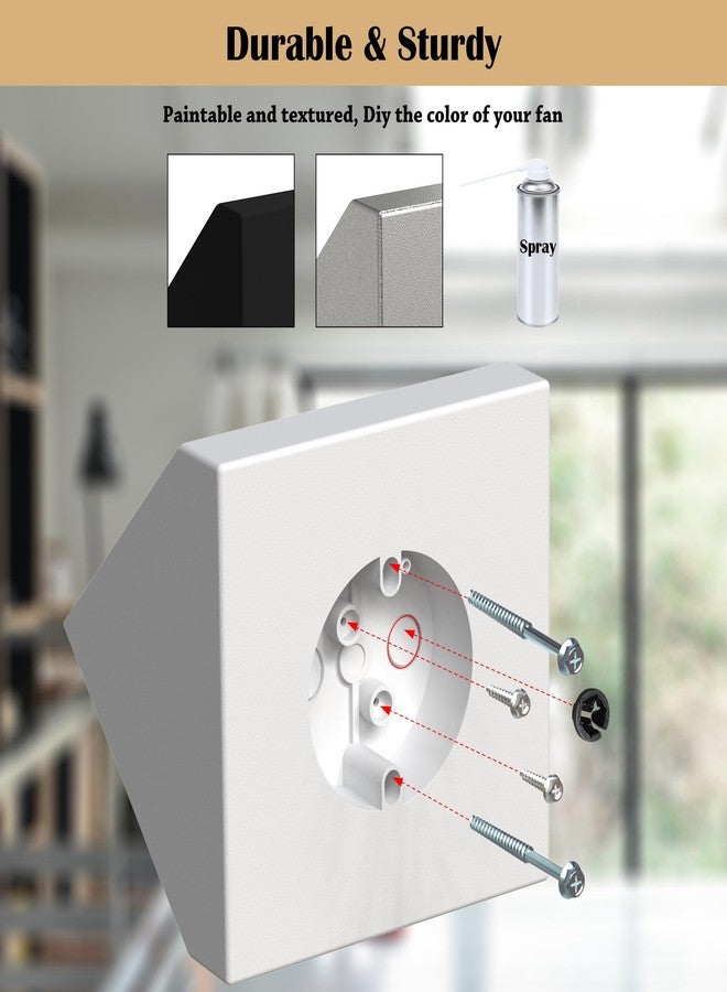Vapikirv Fan Mounting Box, FB900-1 Ceiling Fan Fixture Mounting Box Supports Fans to 70 LBS and Fixtures up to 200 LBS, Paintable Ceiling Fan Mounting Bracket Fits Cathedral Ceiling Angles of 80° or Up, White - Image 4