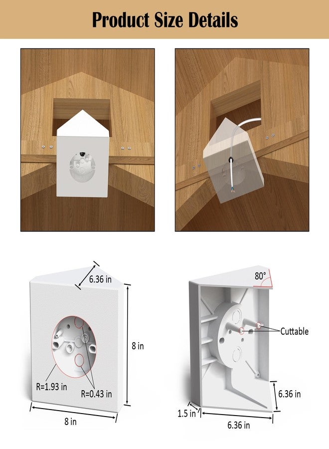 Vapikirv Fan Mounting Box, FB900-1 Ceiling Fan Fixture Mounting Box Supports Fans to 70 LBS and Fixtures up to 200 LBS, Paintable Ceiling Fan Mounting Bracket Fits Cathedral Ceiling Angles of 80° or Up, White - Image 2