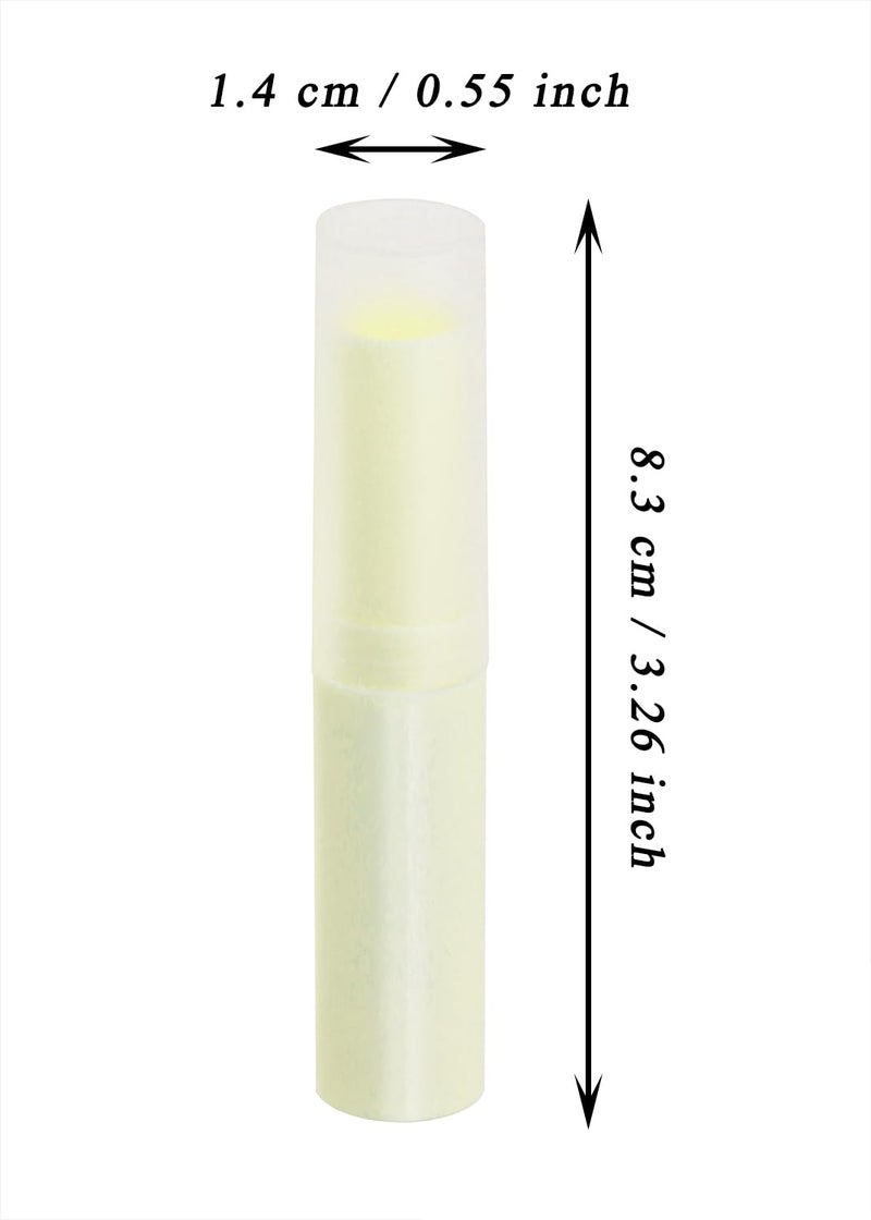 Mini Skater 0.14oz Empty Flavored Lip Balm Container Tubes Plastic Homemade Moisturizing Lip Stick with Caps Bulk Fit for Women Adult DIY Making Supplies, 25 Count (Beige) - Image 3