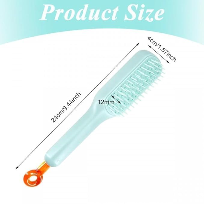 YUQORY Self Cleaning Hair Brush Hairbrushes for Women 1Pcs Easy Clean Hair Brush Massage Comb with Retractable Bristles Onepull Clean Anti Static Hair Brush Hair Styling Tools for All Hair Types Pack2 - Image 4