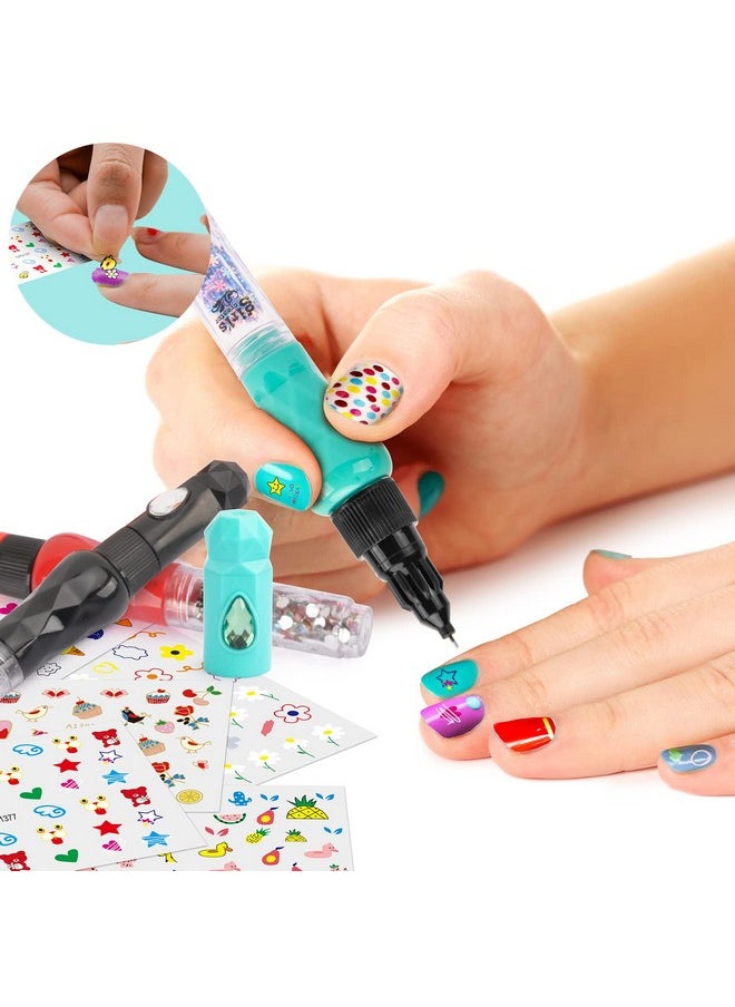 Amagoing - Amagoing Nail Art Studio for Girls, Nail Polish Kit for Kids Age 6-12 Year Old, 3 in 1 Nail Polish Pen, Nail Dryer, Fashion Stickers, Glitter, Decoration Supplies, Makeup Gift for Birthday, Girly Spa - Image 1