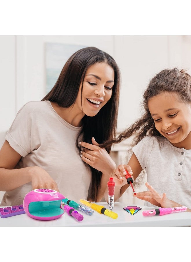 Amagoing - Amagoing Nail Art Studio for Girls, Nail Polish Kit for Kids Age 6-12 Year Old, 3 in 1 Nail Polish Pen, Nail Dryer, Fashion Stickers, Glitter, Decoration Supplies, Makeup Gift for Birthday, Girly Spa - Image 1