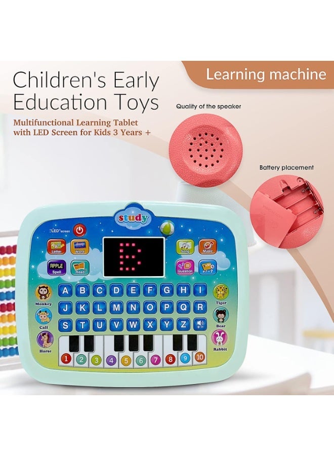 Kids English Learning Tablet with Piano Keyboard - Educational Toy with LED Screen, Interactive Alphabet u0026 Music Learning Toy for Preschoolers, Perfect Gift for Birthday u0026 Eid - Image 4