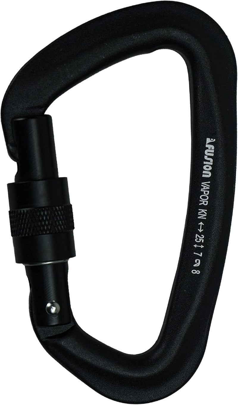 FUSION Climb Vapor III Military Tactical Matte Edition Aluminum Straight Gate Key Nose Modified D Carabiner Black, Hunting Carabiner (FP-8122-3ST-BLK) - Image 1