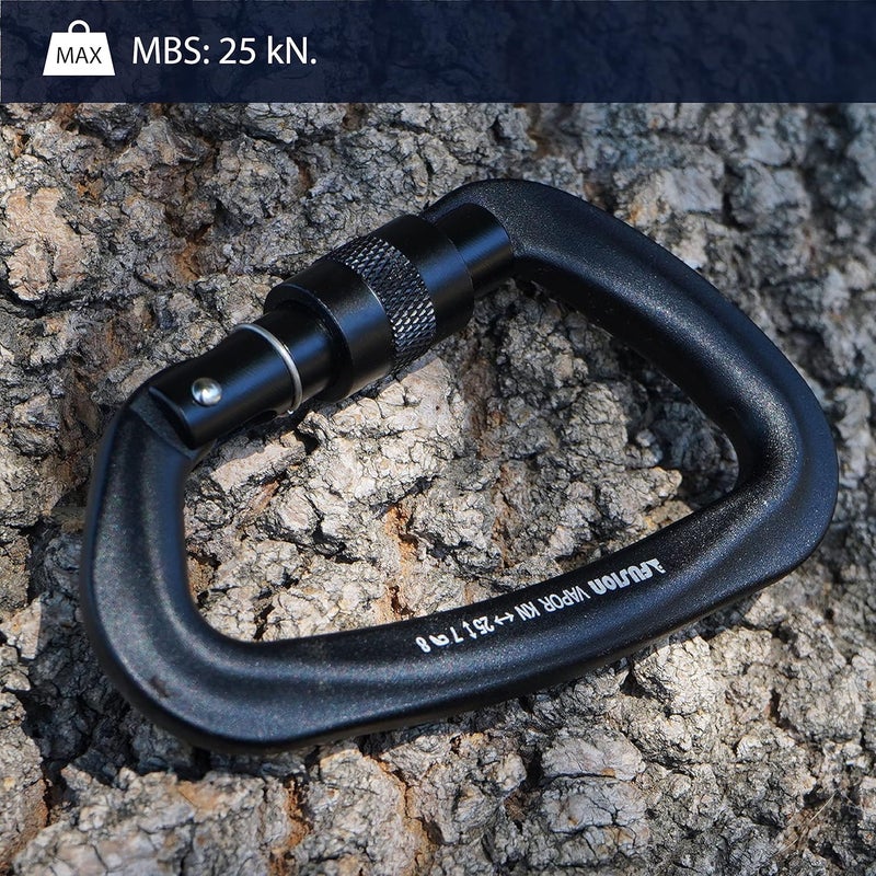 FUSION Climb Vapor III Military Tactical Matte Edition Aluminum Straight Gate Key Nose Modified D Carabiner Black, Hunting Carabiner (FP-8122-3ST-BLK) - Image 5