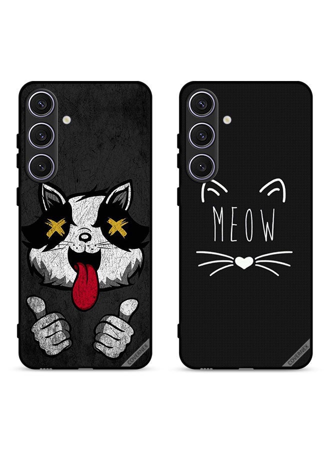 Covernex Two Cases For Samsung Galaxy S23 FE 5G Protective Covers Marshmallow Cat and Meo - Image 1