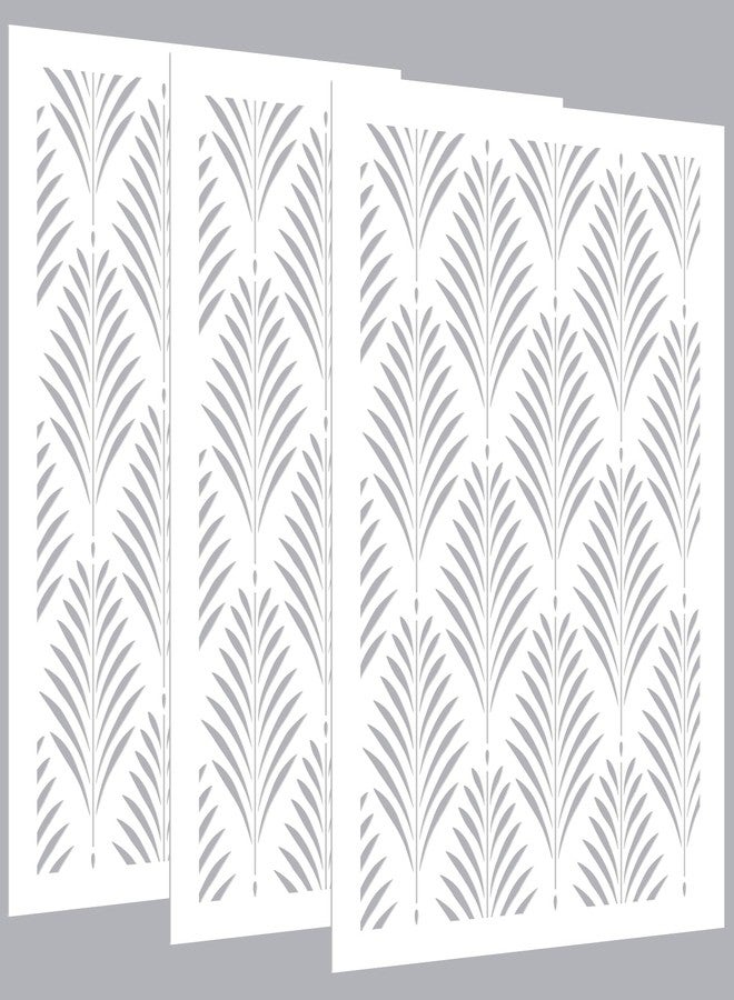 Colingmill 3 Pcs Large Wall Stencils for Painting Forest Pattern 36" x 23" Giant Wallpaper Fern Stencil Large Floral Boho Templates for Kitchen, Room, Furniture Floors Home Decor (Modern Style) - Image 1