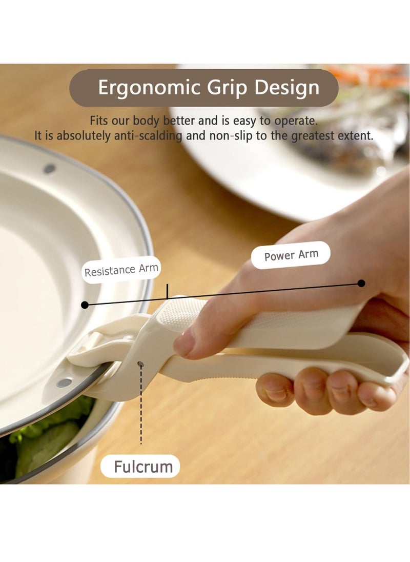 Excefore 2 Pack Hot Plate Gripper Tongs for Safely Moving Hot Plates, Bowls, Pizza Pans, Air Fryers, Microwave Ovens with Food  - Image 4