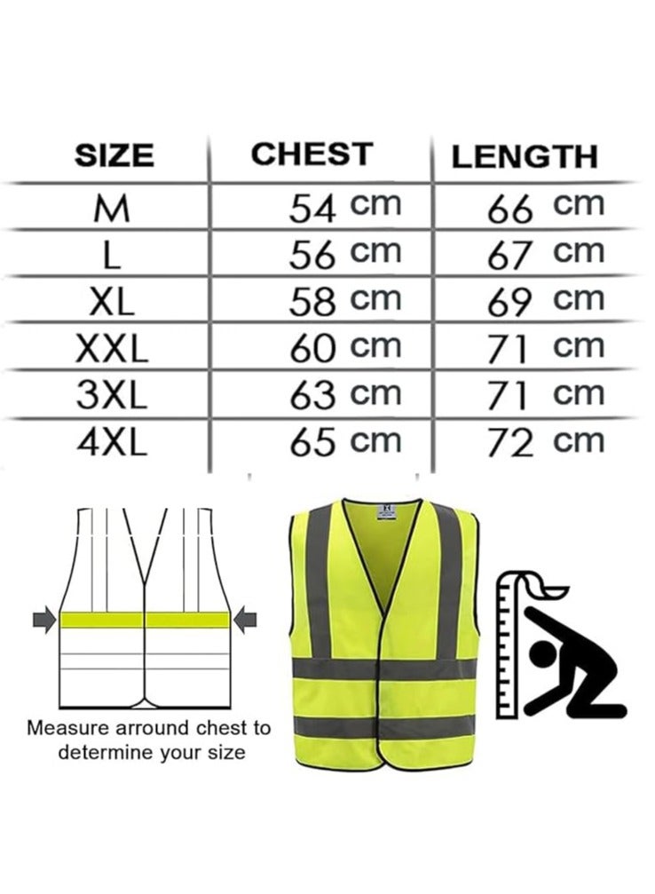 VINTAR Reflective Safety Vest, High Visibility Breathable Day Night Warning Safety Jacket with Zipper and 360° Protection! (XXL) 3PK - Image 4