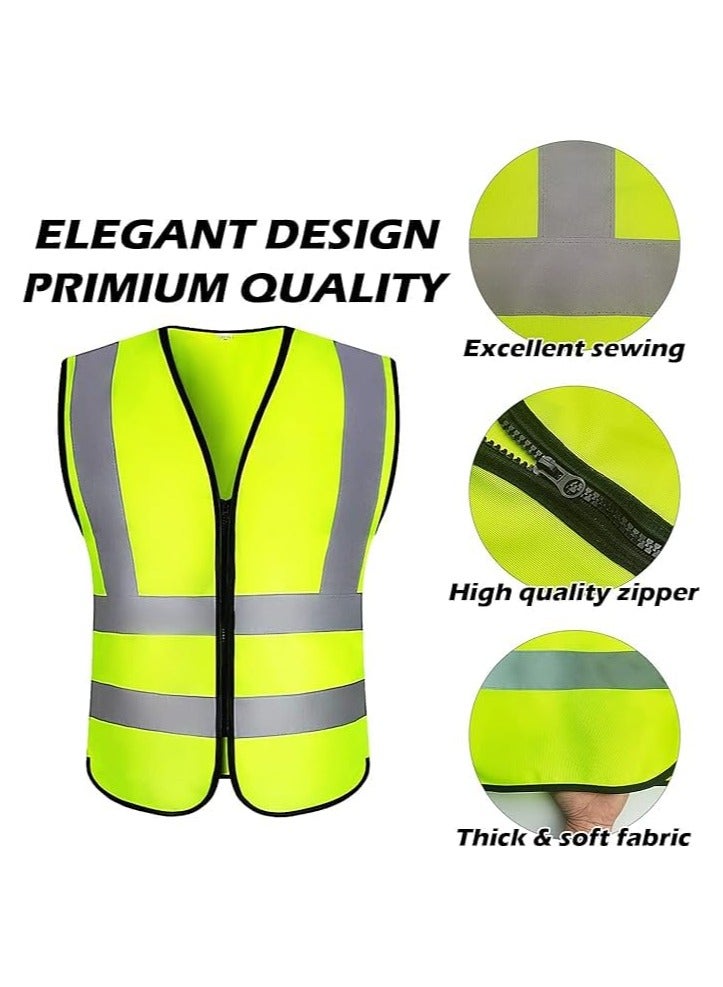 VINTAR Reflective Safety Vest, High Visibility Breathable Day Night Warning Safety Jacket with Zipper and 360° Protection! (XXL) 3PK - Image 5