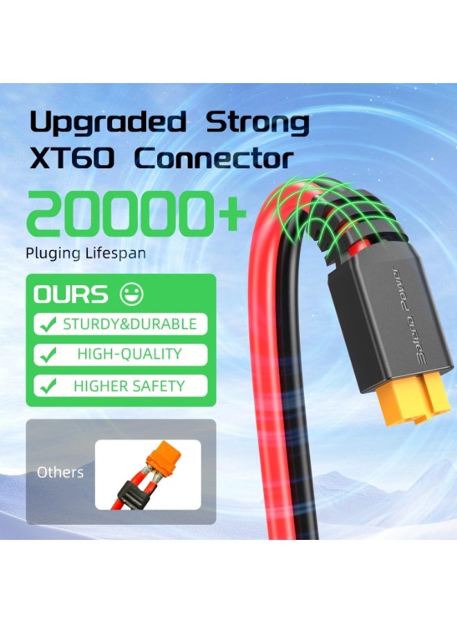 بطارية الطاقة كابل تمديد وشحن للطاقة الشمسية (من MC4 إلى XT60) - سلك تحويل بمقبس MC4 (مقياس 12AWG، بطول 10 أقدام) - كابل محول لتوصيل الألواح الشمسية ببطاريات LiFePO4، وعربات التخييم (RV)، ومحطات الطاقة المحمولة، ومولدات الطاقة الشمسية. - Image 2
