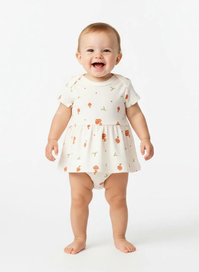 Luna & Lily Baby Girls Mushroom Print Bodysuit