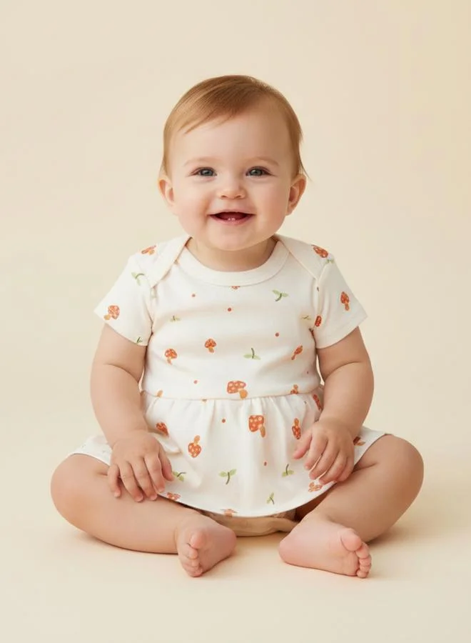 Luna & Lily Baby Girls Mushroom Print Bodysuit