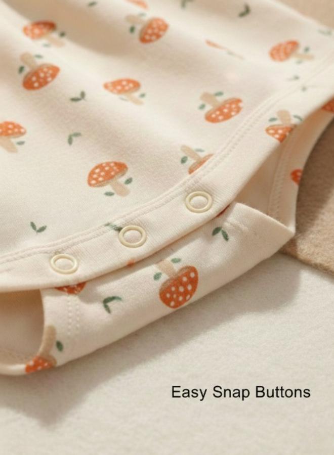 Luna & Lily Baby Girls Mushroom Print Bodysuit - Image 5