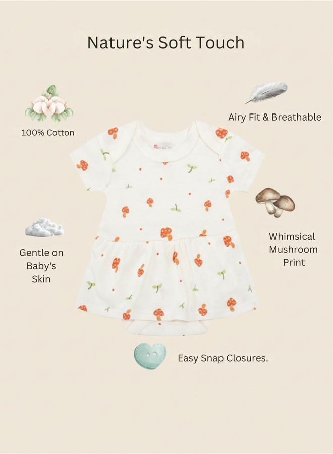 Luna & Lily Baby Girls Mushroom Print Bodysuit - Image 4