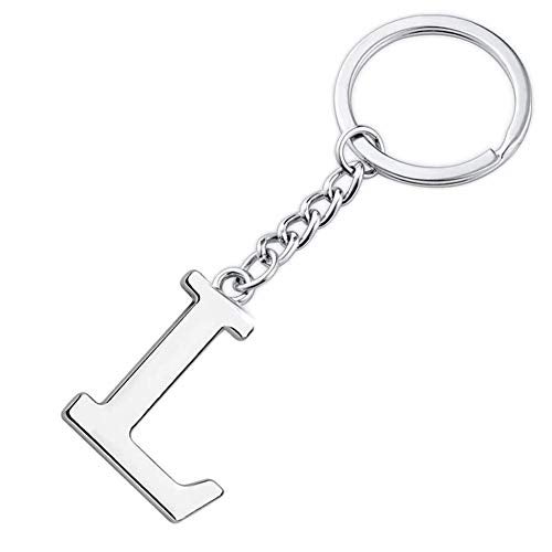 Finrray Initial Letter Keychain Alphabet Key Rings Stainless Steel Letter Charm Keychain for Women (Letter L) - Image 4