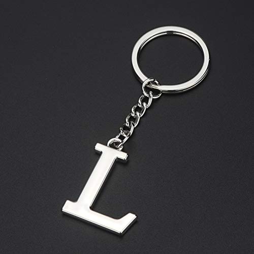 Finrray Initial Letter Keychain Alphabet Key Rings Stainless Steel Letter Charm Keychain for Women (Letter L) - Image 2