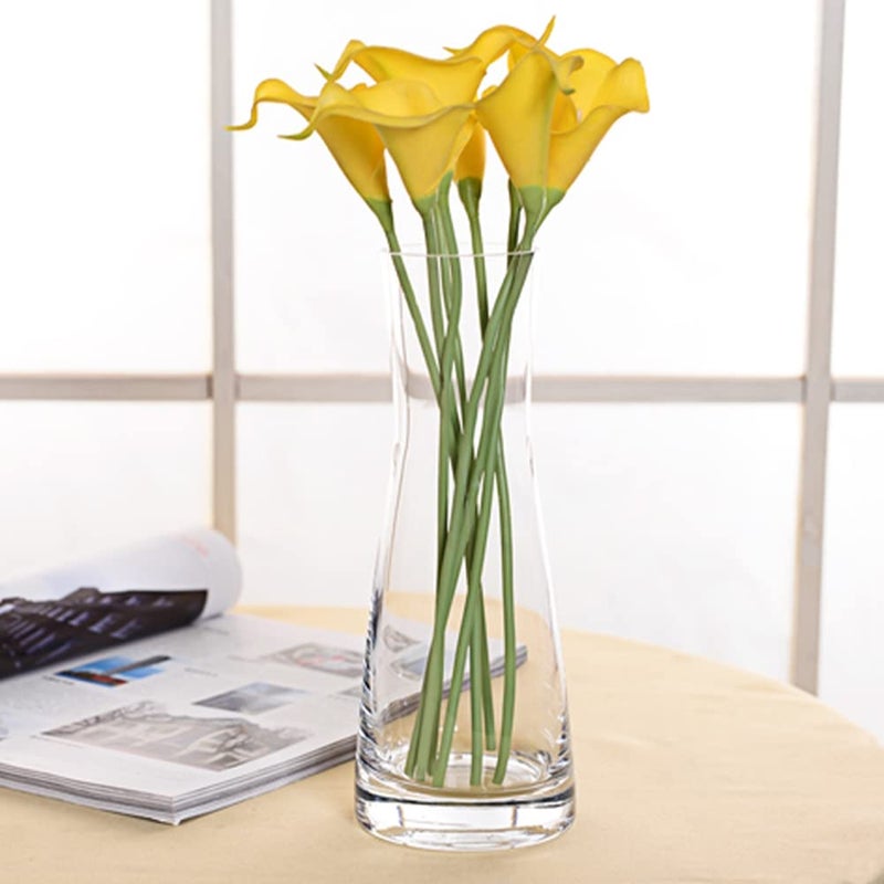 Aoderun Flower Vase for Decor 10" Clear Glass Vase for Centerpieces Large Vases for Flowers Dried Flower Home Decor Living Room Kitchen Office Wedding(Clear) - Image 1