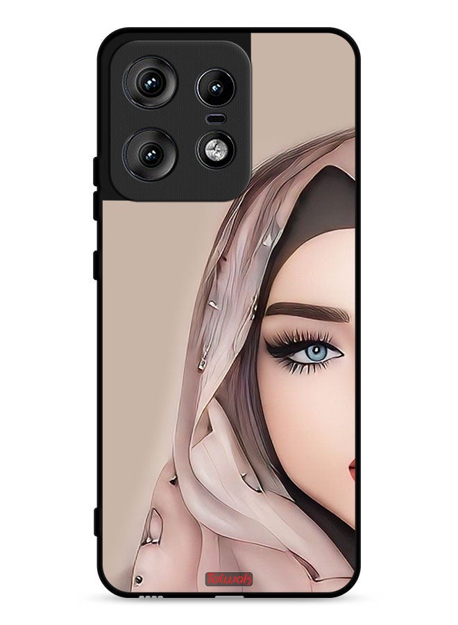 Tolwak Motorola Edge 50 Pro 5G Protective Case Cover Half Face Girl Art - Image 1