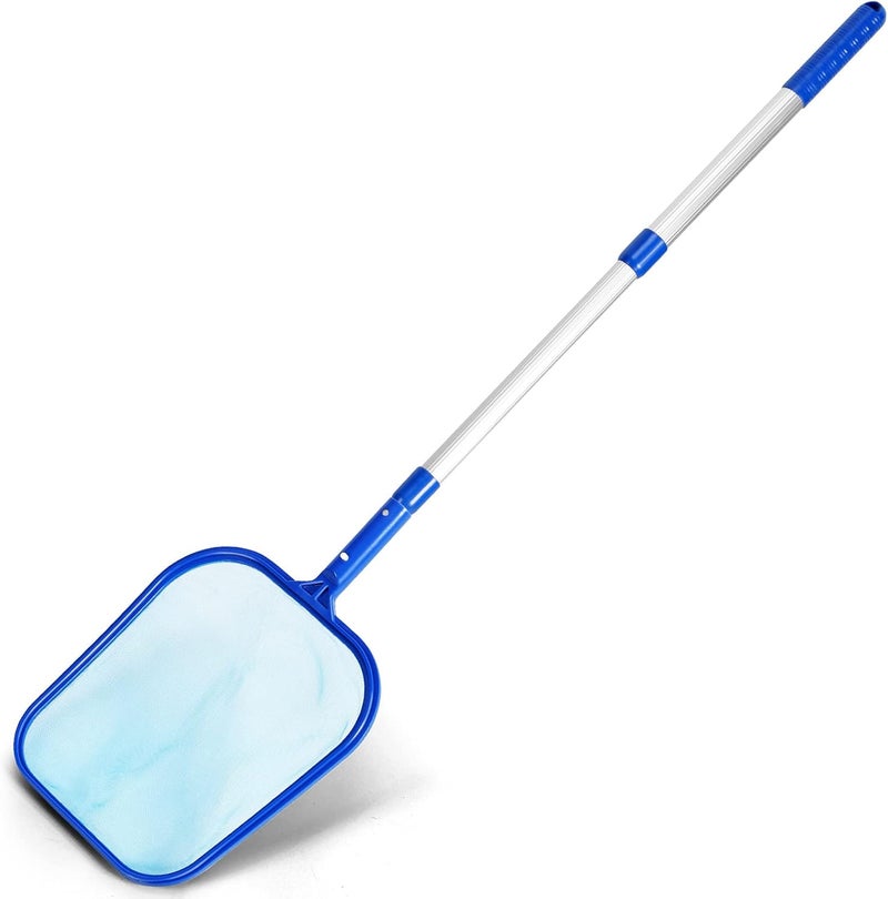 Evob Pool Skimmer Net with Adjustable 17-40" Telescopic Pole - Fine Mesh Net - Leaf Skimmer for Cleaning Surface of Swimming Pools, Hot Tubs, Spas and Fountains - Image 1