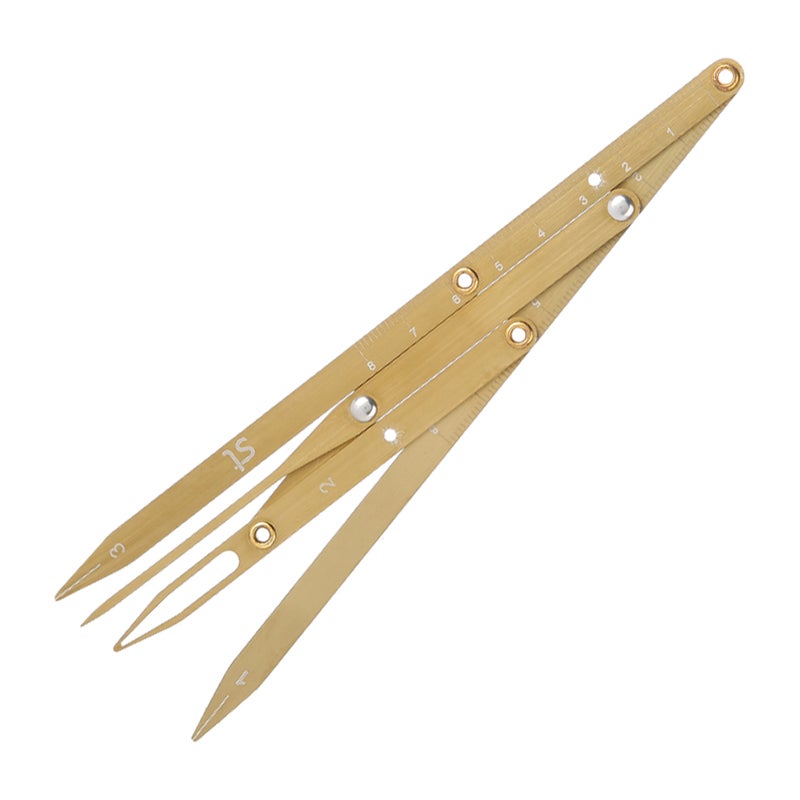 أداة قياس مكياج الحواجب الدائم من الفولاذ المقاوم للصدأ بنسبة الذهبية - ذهبية - Image 5